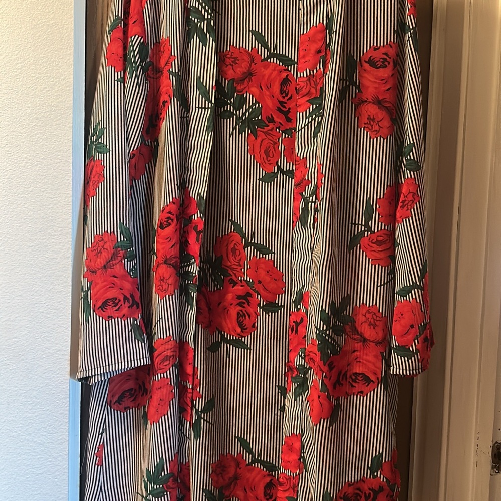 Floral Striped Women's Dress